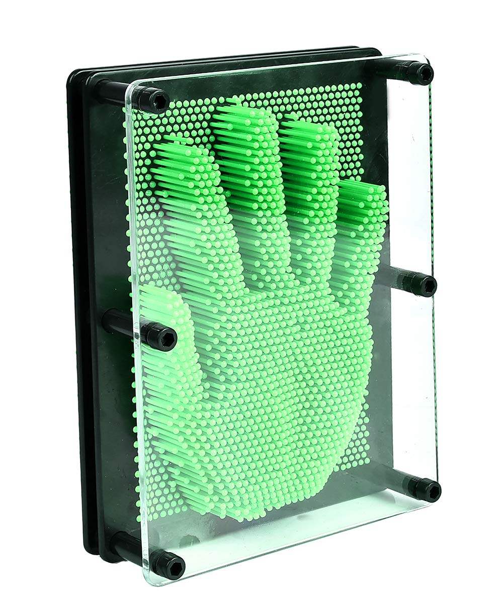 MICKYU Classic Pin Art Board Game 3D Large Size Desk Toy Sculpture for Children Adults 6 x 8 inches,Green