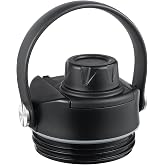 Rambler Lid for Yeti Water Bottle, Black | Replacement Screw Top, Compatible with Yeti Jr 12 18 26 36 46 64 oz Bottles, Chug Cap with Flex Handle, Accessories
