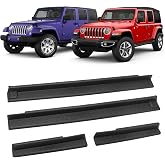 JONGCOVER Door Sill Guards Kit Rubber Door Entry Guards Protector Wrangler JK Unlimited JKU 4 Door 2007-2018 Front &amp; Rear JK Door Entry Edge Threshold Protection Decor
