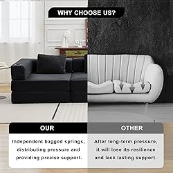 78" W Loveseat Sofa, 4 in 1 Convertible Floor Sofa