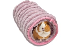 FEGPIG Guinea Pig Hideout Ferret Cage Accessories Tunnel Tube for Rat Hamster Hedgehog Chinchilla Squirrel Samll Animals Hide Fleece Hideaway Bed Hammock Bed for Guinea Pig (Purple-Pink)