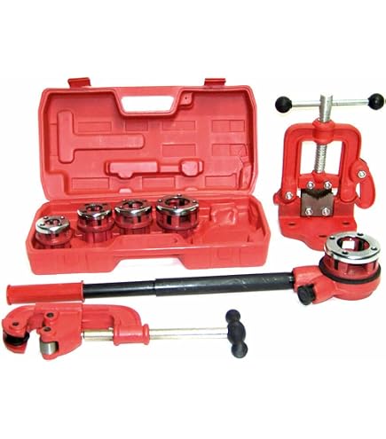 Steel Dragon Tools 3/4" NPT Die Head & Dies - Compatible With RIDGID 12R Ratchet Threader, Right Hand Thread