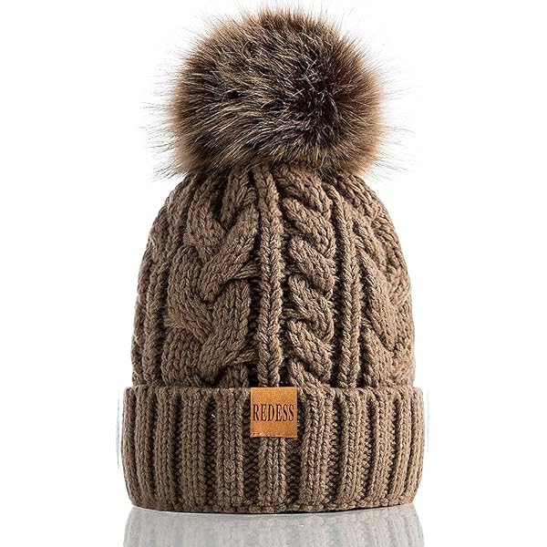 Women\'s Jeans 2 Pom Cable Knit Winter Warm Fleece Wool Snow Cuff Ski Cap niceacsrise Beanie Women - 2 Pom Cable Knit Winter Warm  main image 3