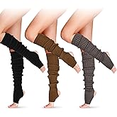 SATINIOR Long Leg Warmers for Women 24 Inch over The Knee Knit Ribbed Leg Warmer Stirrup Yoga 80s Party Dance Ballet Supply