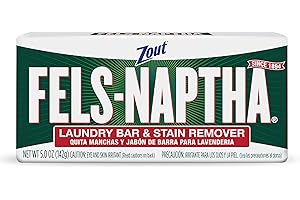 Zout Fels-Naptha Laundry Bar and Stain Remover, Tough Stain Removal, 5 Ounces