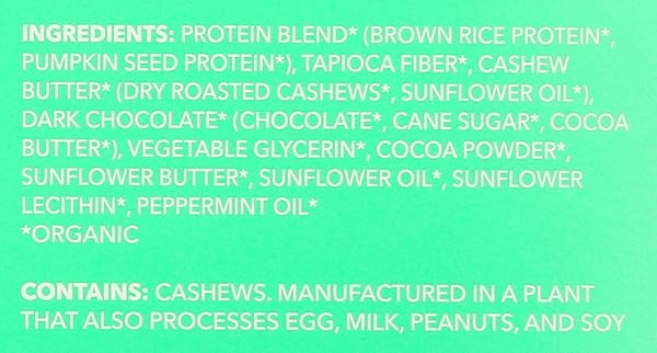 ALOHA ORGANIC PLANT BASED PROTEIN BARS, VEGAN, LOW SUGAR & CARB, PALEO, NON-GMO, GLUTEN/STEVIA/SOY FREE, NO SUGAR ALCOHOLS, CHOCOLATE MINT, 1.98 OZ