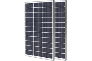 Renogy 2PCS Solar Panels 100 Watt 12 Volt, High-Efficiency Monocrystalline PV Module Power Charger for RV Marine Rooftop Farm Battery and Other Off-Grid Applications, 2-Pack 100W