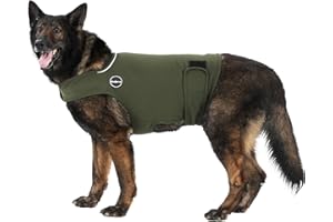 Kodervo Dog Anxiety Jacket, Skin-Friendly Dog Calming Shirt - Dog Coat for Thunder, Fireworks, Vet Visits and Separation - Keep Pet Calm Without Medicine & Training, Army Green, Large