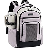 LOVEVOOK Laptop Backpack for Women with Large Cup Holder,15.6 Inch Work Computer Bag with Chest Buckle Back Pad Shoulder Buckle,Waterproof Business Backpack College Teacher Bag for Gift Travel