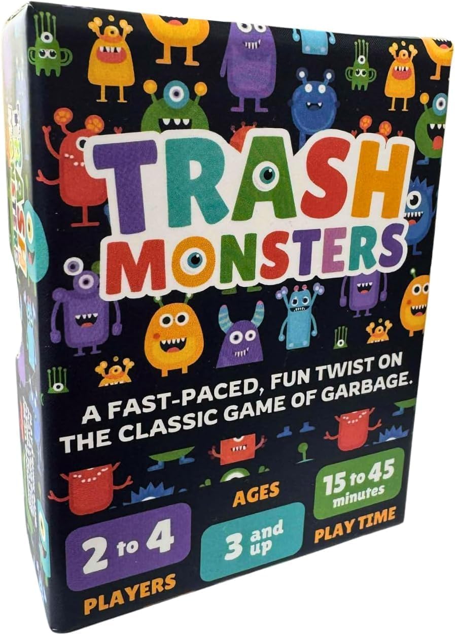Big Monster Games Trash Monsters - Card Game, Easy Number Sequencing Game with Fun Monsters | Ages 3 and up | Kids & Family Nights | Simple to Learn