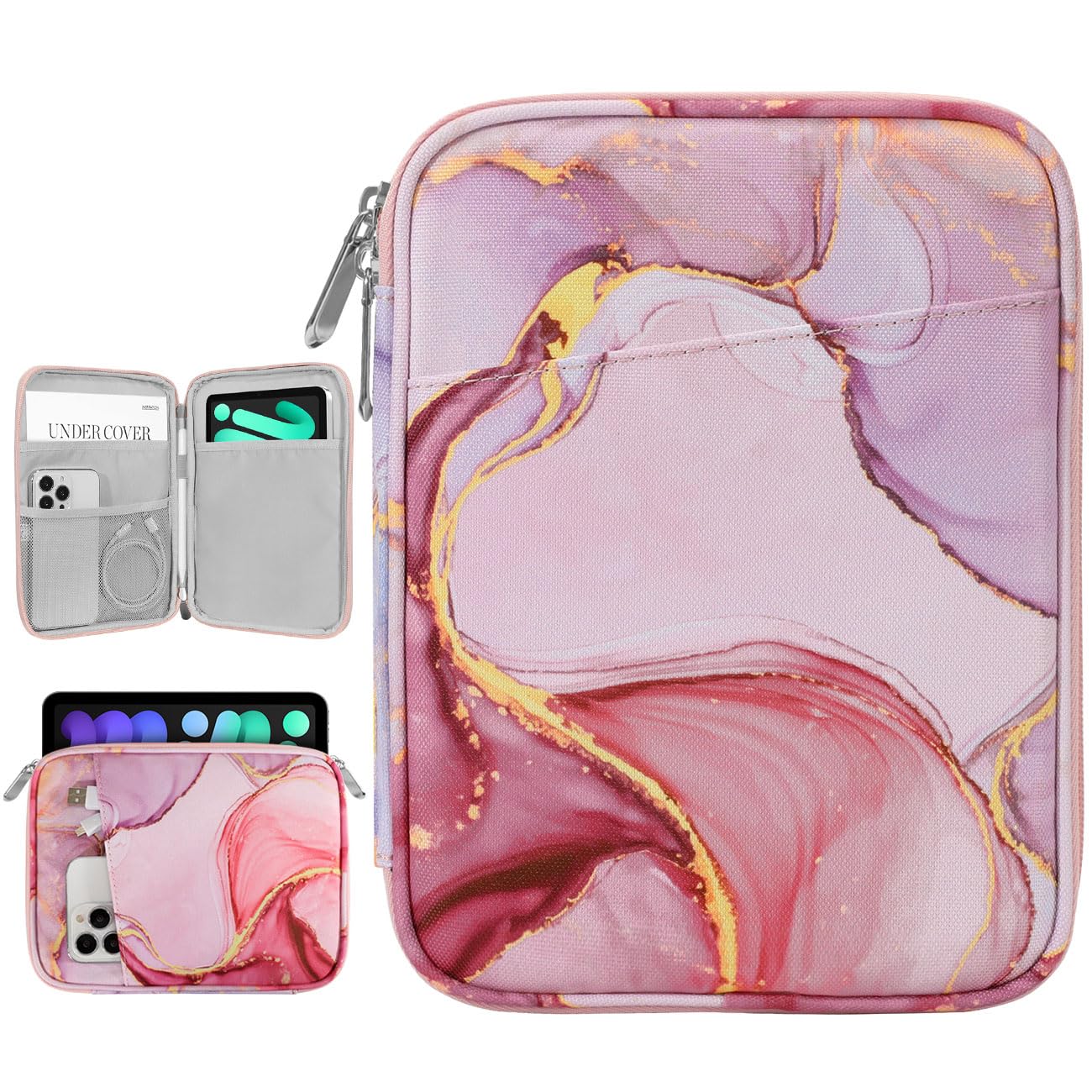 Photo 1 of Dadanism 8-9 Inch Tablet Sleeve Bag Carrying Case for iPad Mini 7th/6th 8.3" 2024/2021, iPad Mini 5/4/3/2/1 7.9", Galaxy Tab A7 Lite 8.7"/Tab A 8.0", Tab M8 (4/3/2) 8", Tab M9 9" 2023, Cloudy Pink