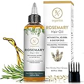 RV Organica Rosemary Oil for Hair Growth – 100% Pure Natural Oil Infused with Jojoba & Castor Oils | Strengthens, Nourishes, 