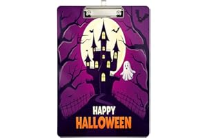 YETTASBIN Happy Halloween Clipboard, A4 Letter Size Acrylic Clipboards with Hanging Hole & Metal Clip for Nurse Office Worker