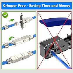 VCELINK Tool-Free RJ45 Coupler Shielded, Tool Less