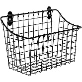 Spectrum Large Wall Mounted Wire Basket Matte Black Kitchen Wall Mount Organizer Storage Basket, Wire Basket for Bathroom Pantry Organization, Wall Mount Hanging Wire Caddy for Modern Kitchen