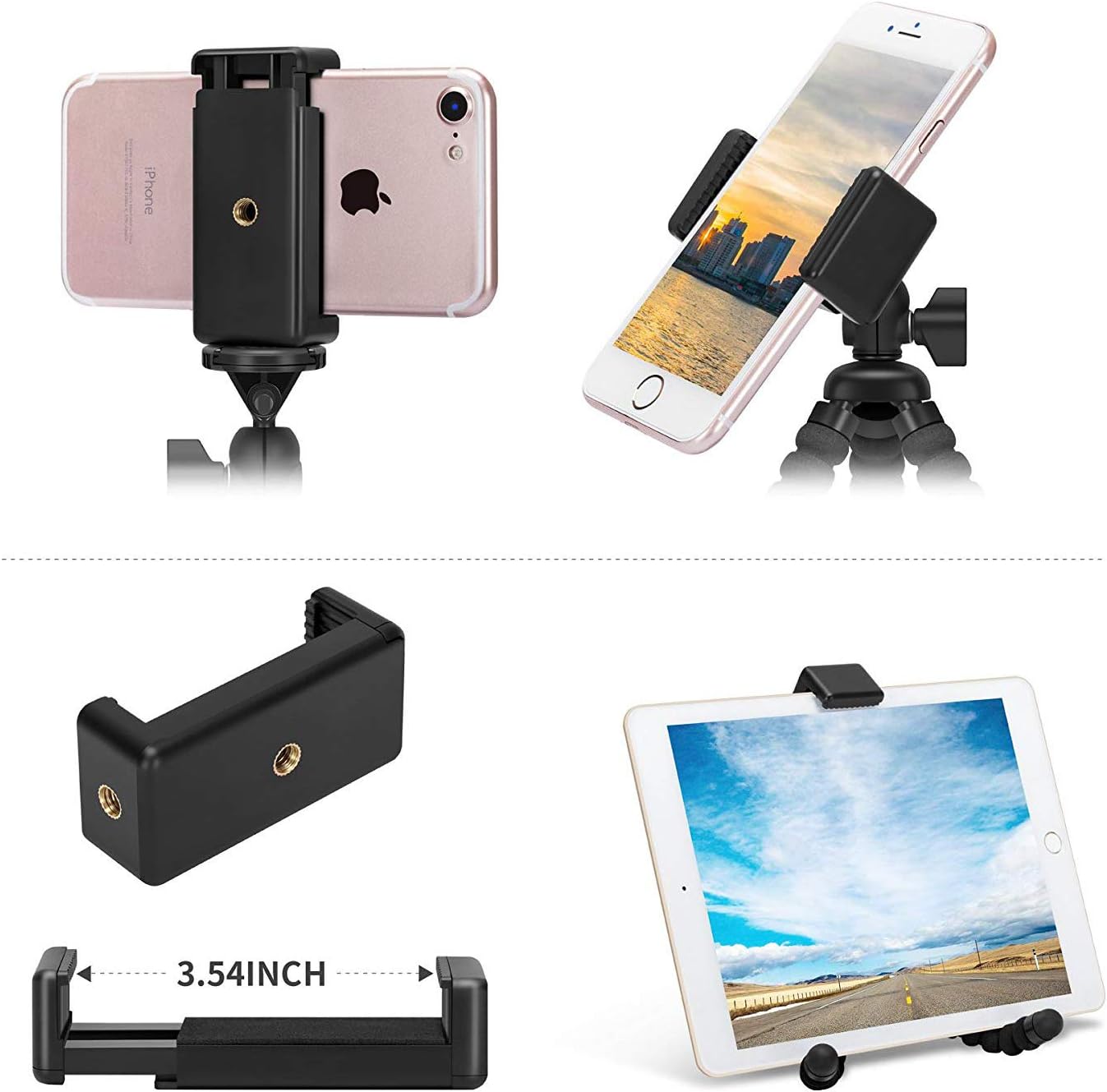 Ailun Digtal Camera Tripod Mount Stand Camera Holder for iPhone 11/11 Pro/11 Pro Max/X Xs XR Xs Max 8 7 Plus Digtal Camera Galaxy s20, s20+ S20Ultra s10 Plus S9+ Note 10 Camera and More Black: Electronics