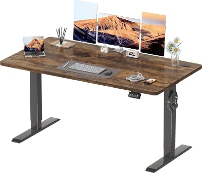 Devoko Electric Standing Desk 140x60 cm Height Adjustable Rustic Brown