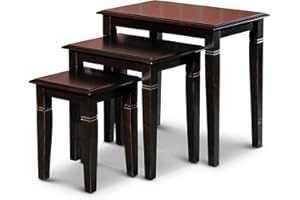 DTY Golden 3-Piece Nesting Tables Indoor Living Furniture Collection - Espresso