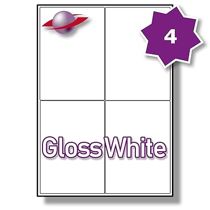 4 Per Page Sheet 10 Sheets 40 Large Gloss Labels Label Planet