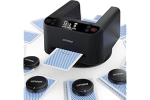 KPAW Automatic Card Dealer Machine Rotating 360 for Playing Cards 2/1/4 Decks USB Rechargeable Card Dealing Machine,Connect 4 Wireless Remotes for Texas Holdem Uno Card Game