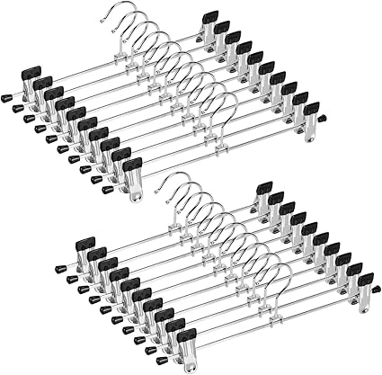 Amazon Co Jp Little Hotties ハンガー ズボンハンガー スカート 衣類ハンガー 強力クリップ すべらないハンガー 洗濯 物干し 多機能ハンガー すべり落ちない 幅30 ホーム キッチン