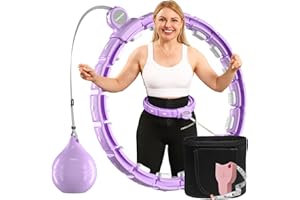 SONKOLORO Weighted Workout Hoop for Adult Weight Loss - 48" Infinity Circles Plus Size, Quiet Fitness Circles with Waist Trainer Belt and Body Tape Measure - Abs Exercise Equipment for Home