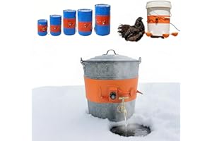 Adjustable Thermostat Silicone Barrel Heater for Bucket/Pipe Winterization Well Tank Freeze,Heating Band Providing Livestock 