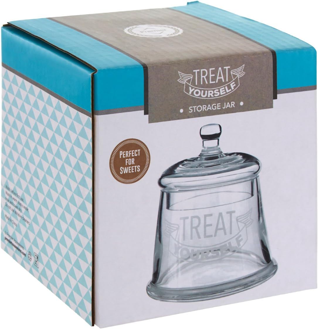 Premier Housewares Treat Yourself Storage Jar, Glass, Clear, 12 x 12 x 19 cm - Image 5