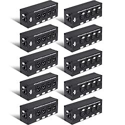 Copkim 10 Pack 4 Channel 3 Pin Multi Network XLR