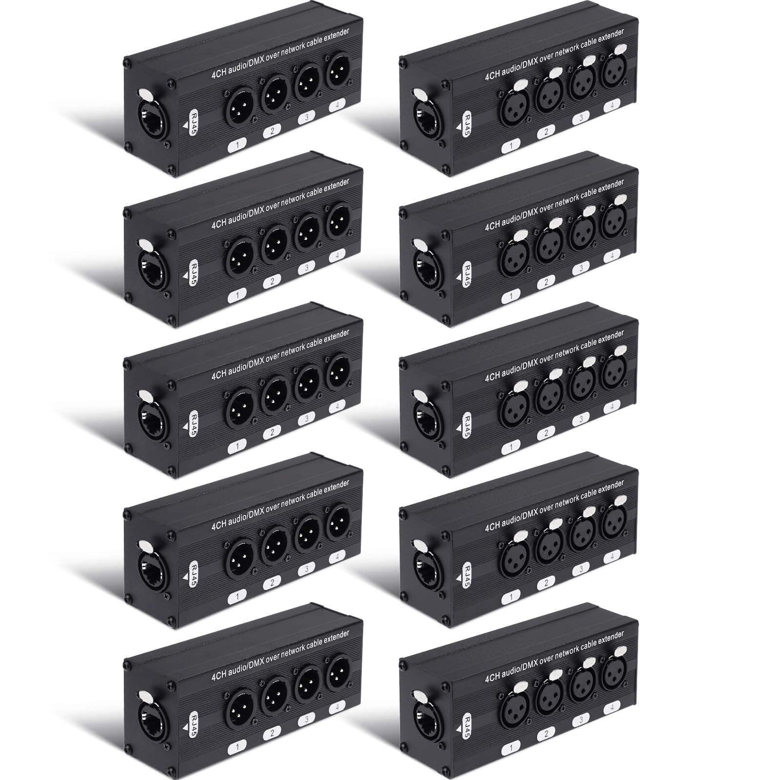 Copkim 10 Pack 4 Channel 3 Pin Multi Network XLR