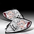 AUTOZENSATION Compatible with 2006-2011 Mitsubishi Eclipse, Left + Right Pair Assembly, JDM LED Chrome Housing Clear Lens Tail Lights