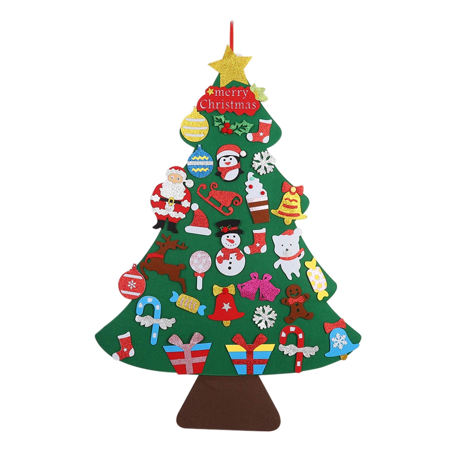 Yehapp DIY Felt Christmas Tree with 28pcs Ornaments, Xmas Gifts for Kids New Year Handmade Christmas Door Wall Hanging Christmas Tree Christmas Decoration 100x70cm/39.4x27.6 inch