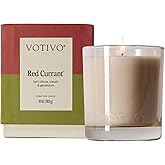 Votivo Red Currant 10 oz Signature Candle | Soy Wax Blend | Luxury Glass Jar & Box | Home Decor Gifts | Long Burning & Highly Scented