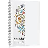 135lb/200gsm Marker Paper Pad, 7.6×10in Double Sided Bleedproof Marker Sketchbook, 30 Sheets Art Paper Sketch Pad, Painting Coloring Smooth Alcohol Marker Paper for DIY, Drawing, Ideal Gift