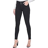 YMI Womens YMI Women's Junior Mid-Rise Wannabettabutt 3-Button Recycled Fibers Skinny Jeans