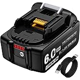YAYA-Bechine Replacement for Battery with Cable for Makita 18V Battery 6.0Ah with 65W Type-C Output/Input Ports, fits BL1830B BL1860B BL1850B BL1840B for Makita 18V Tools.