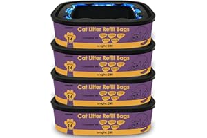 AYKEME Cat Litter Refill Bags Cartridge Compatible with Genie Litter Standard, Plus, XL and XL+ pails,Lasts Up to 14 Weeks Per Cat (4 Pack)