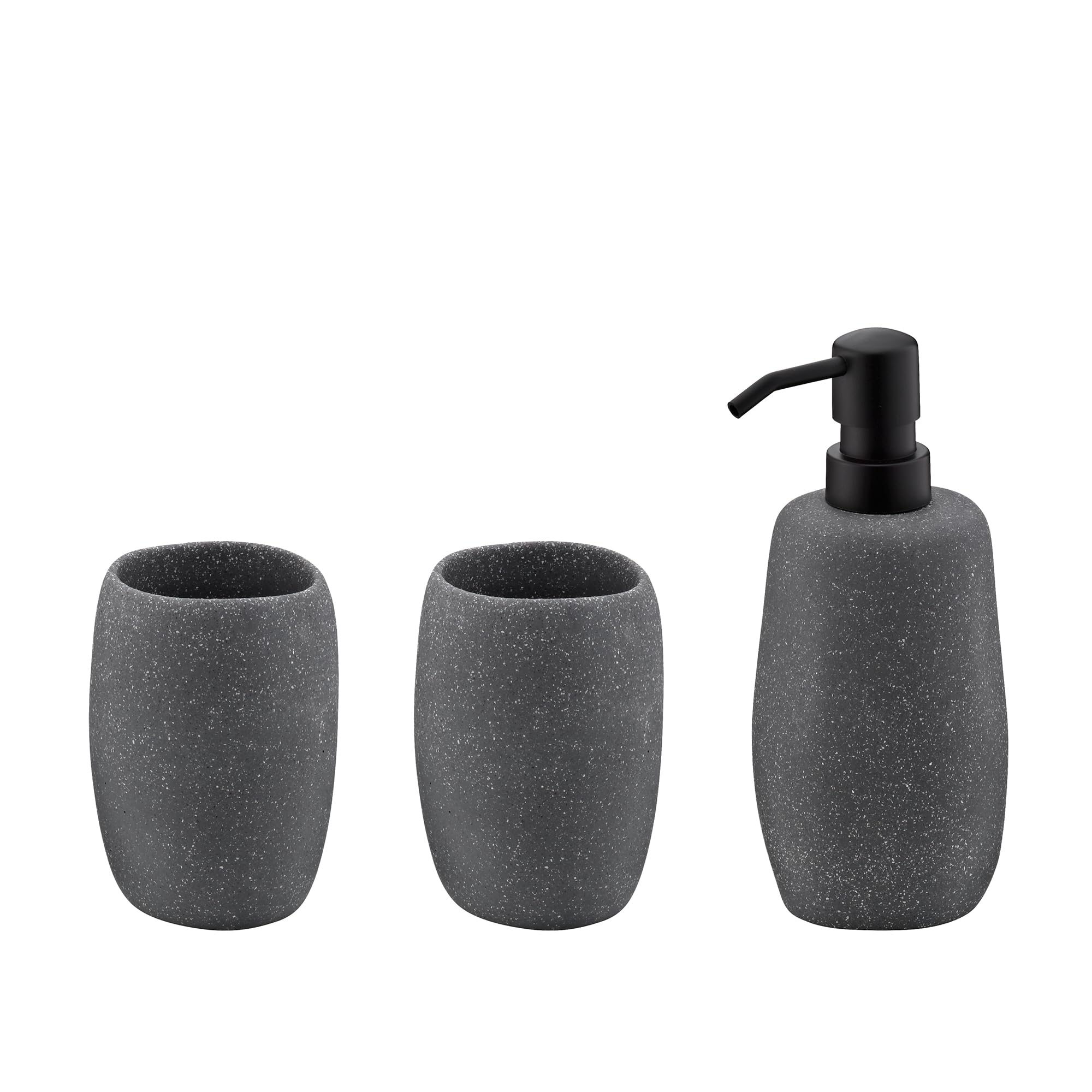 kela Roda 390239 Bathroom Set 3-Piece Cement Grey 2x Cups 1x Soap Dispenser 200 ml — image 1
