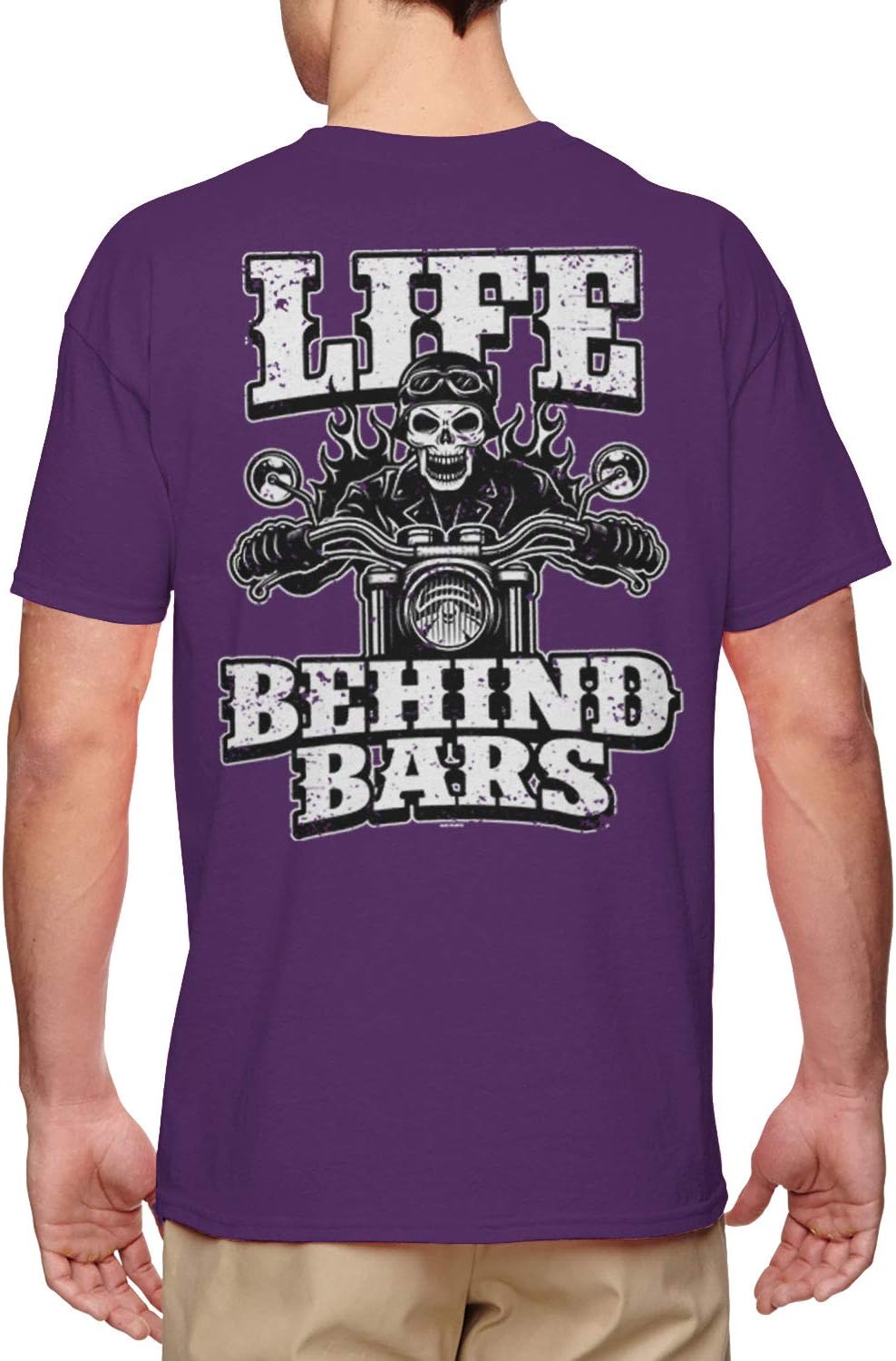 Life Behind Bars - Motorcycle Skull Badass Men's T-Shirt