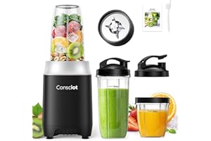 Consciot CB10 11Pcs Personal Blender, Blend Shakes and Smoothies, Frozen Drinks, Baby Food, Spreads & More, 3 Portable BPA Fr