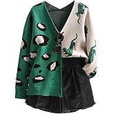 QJQ Women's Leopard Animal Tiger Print Cardigan Sweaters V Neck Long Sleeve Color Block Button Down Sweater Tops 2026