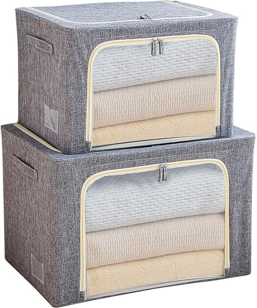 AXAA Cajas de Almacenamiento con Tapa, Caja de Almacenamiento Grande