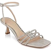 Jewel Badgley Mischka Tesslynn Open Toe Kitten Heels with Ankle Strap