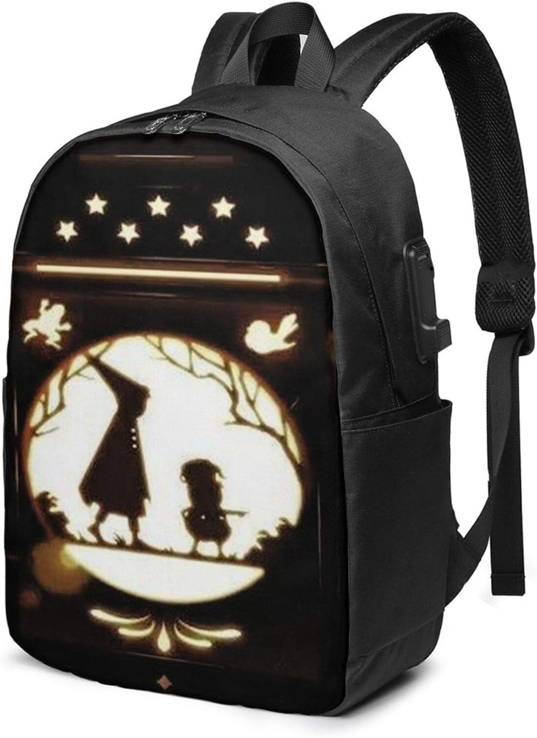 Jamychalsh Over The Garden Wall Light 17in Backpack Shoulder Laptop Bag with USB Headphone Charging Port Bookbag