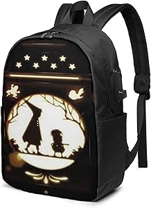 Jamychalsh Over The Garden Wall Light 17in Backpack Shoulder Laptop Bag with USB Headphone Charging Port Bookbag
