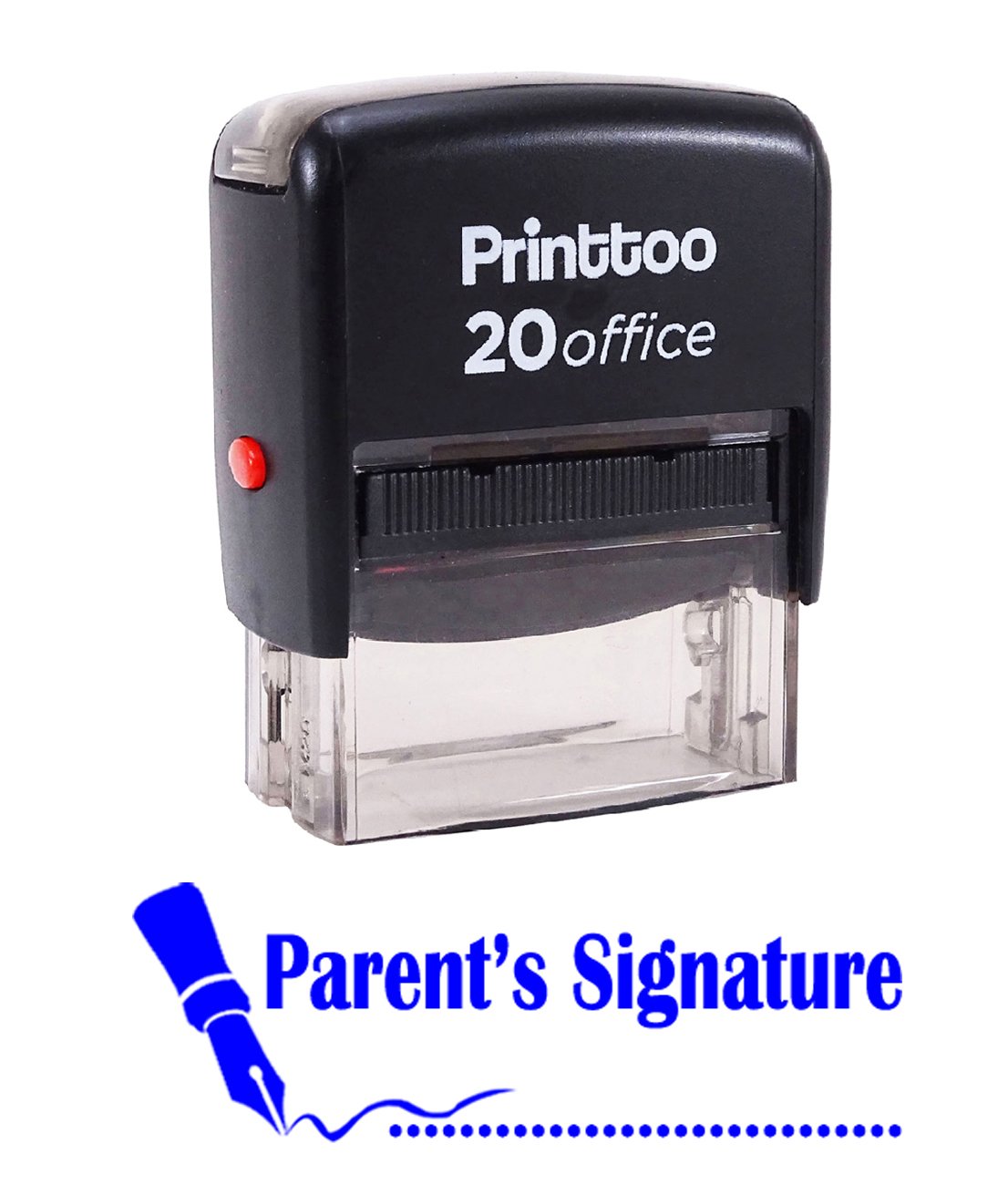 Printtoo Self Inking Rubber Stamp Parent's Signature Office Stationary Custom Stamp-Blue