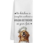 WOTYPU Golden Retriever Gifts Kitchen Towels, Gifts for Golden Retriever Lovers Dish Tea Towels for Kitchen, Dog Lovers Gifts Decorative Hand Towel, 16x24 Inch