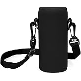 Linkidea Water Bottle Carrier with Strap Compatible with Simple Modern Summit Collection 22oz, Hydro Flask Wide Mouth, Waterbottle Sling Bag Holder with Shoulder Strap (Black)