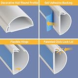 D-Line Mini Trunking 30mm x 15mm White 1m Self-Adhesive Cable Cover view 3