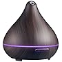 VicTsing 400ml Wood Grain Essential Oil Diffuser, Ultrasonic Aroma Cool Mist Diffuser, 7-Color 15 Night Modes, Waterless Auto-Off for Office Room